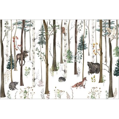 OEM Fotomural Infantil De Bosque Denso Con Animales: Oso De Peluche, Zorro, Mapache, Búho Dwk094 300x200 OEM Fotomural Infantil De Bosque Denso Con Animales: Oso De Peluche, Zorro, Mapache, Búho Dwk094 300x200