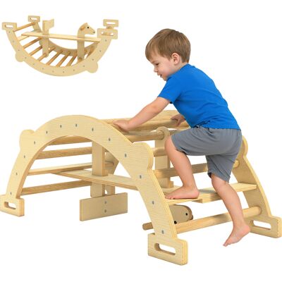 JHY DESIGN Arco De Escalada De Madera 2 En 1 Para Niños De 2 A 4 Años. JHY DESIGN Arco De Escalada De Madera 2 En 1 Para Niños De 2 A 4 Años.