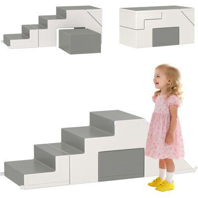 TORMATOR Juguete Para Trepar Y Deslizarse Para Niños, Fomenta La Motricidad Fina, Piel Sintética, Espuma Epe, 86x49x47 Cm, Gris TORMATOR Juguete Para Trepar Y Deslizarse Para Niños, Fomenta La Motricidad Fina, Piel Sintética, Espuma Epe, 86x49x47 Cm, Gris