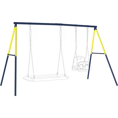 JHY DESIGN Estructura Metálica Para Dos Columpios, Capacidad De Carga De 150 Kg, Para Asientos De Columpio Apilables, Color Azul. JHY DESIGN Estructura Metálica Para Dos Columpios, Capacidad De Carga De 150 Kg, Para Asientos De Columpio Apilables, Color Azul.