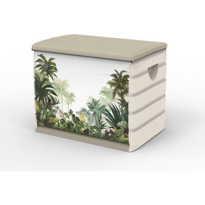 Baúl De Almacenamiento Plastiken 260 L Exterior Con Ruedas Y Tapa Con Candado Diseño Tropical 80 X 61 X 53 Cm Baúl De Almacenamiento Plastiken 260 L Exterior Con Ruedas Y Tapa Con Candado Diseño Tropical 80 X 61 X 53 Cm