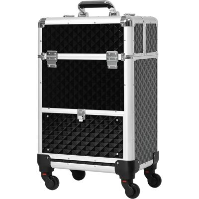 OEM Maletín De Maquillaje Profesional Con Cajón Maleta De Maquillaje Con Ruedas Para Viaje Trabajo 34x25x62 Cm Negro OEM Maletín De Maquillaje Profesional Con Cajón Maleta De Maquillaje Con Ruedas Para Viaje Trabajo 34x25x62 Cm Negro