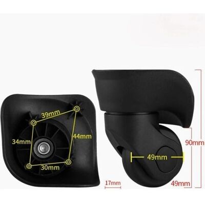 OEM Par De Ruedas De Goma Silenciosas Para Maletas – Alta Durabilidad – Rotación De 360° – Para Reparación De Equipaje – Juego De 2 OEM Par De Ruedas De Goma Silenciosas Para Maletas – Alta Durabilidad – Rotación De 360° – Para Reparación De Equipaje – Juego De 2