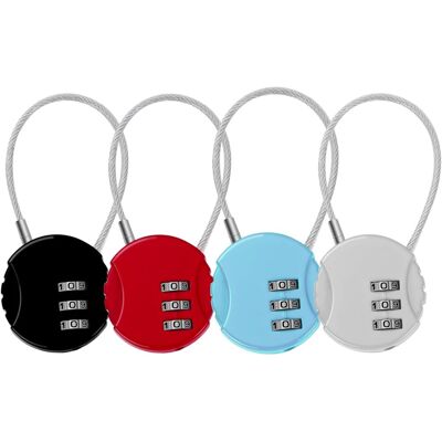 OEM Juego De 4 Candados De Combinación De 3 Dígitos, Candados Para Maletas, Candados Para Aviones, Candados De Cable Pequeños, Candados De Combinación Para Equipaje De Viaje, Maletas, Bolsos, Taquillas (4 OEM Juego De 4 Candados De Combinación De 3 Dígitos, Candados Para Maletas, Candados Para Aviones, Candados De Cable Pequeños, Candados De Combinación Para Equipaje De Viaje, Maletas, Bolsos, Taquillas (4