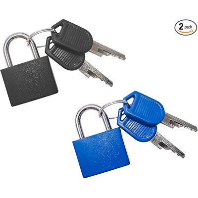 OEM Candados Para Equipaje (2 Unidades), Mini Candado Con Llave Para Maleta, Pequeño Candado Multicolor Para Taquillas, Mochilas Y Maletas (negro Y Azul). OEM Candados Para Equipaje (2 Unidades), Mini Candado Con Llave Para Maleta, Pequeño Candado Multicolor Para Taquillas, Mochilas Y Maletas (negro Y Azul).