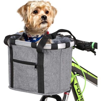 LINJOU Cesta De Bicicleta Plegable, Aleación De Aluminio, Cesta De Bicicleta, Bolsa Delantera, Accesorios De Bicicleta De Montaña, Bolsas De Bicicleta Plegables LINJOU Cesta De Bicicleta Plegable, Aleación De Aluminio, Cesta De Bicicleta, Bolsa Delantera, Accesorios De Bicicleta De Montaña, Bolsas De Bicicleta Plegables
