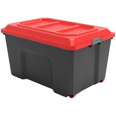 Baúl Con Ruedas Locker Negro Y Rojo 135l, L.78.6 X W.58.5 X H.45 Cm Sundis Baúl Con Ruedas Locker Negro Y Rojo 135l, L.78.6 X W.58.5 X H.45 Cm Sundis