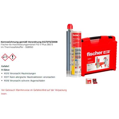 Fischer 6x Mortero De Alto Rendimiento Fis V Plus 360 S En Maleta Thermosafe - 558950 Fischer 6x Mortero De Alto Rendimiento Fis V Plus 360 S En Maleta Thermosafe - 558950