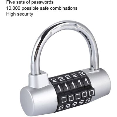 OEM Adecuado Para Candados De Viaje, Candados De Combinación De 5 Dígitos En Forma De U, Para Maletas, Color Plata, 70 Mm. OEM Adecuado Para Candados De Viaje, Candados De Combinación De 5 Dígitos En Forma De U, Para Maletas, Color Plata, 70 Mm.