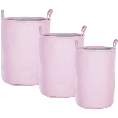 Conjunto de 3 cestas de almacenamiento rosas de Beliani Conjunto de 3 cestas de almacenamiento rosas de Beliani