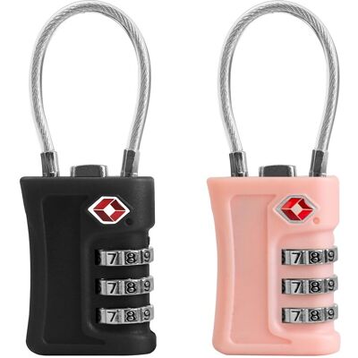 OEM Candados Para Maletas Aprobados Por La Tsa: Juego De 2, Candados De Combinación Pequeños, Candados Tsa Para Equipaje, Mochilas, Taquillas Y Cajas Fuertes (negro Y Rosa) OEM Candados Para Maletas Aprobados Por La Tsa: Juego De 2, Candados De Combinación Pequeños, Candados Tsa Para Equipaje, Mochilas, Taquillas Y Cajas Fuertes (negro Y Rosa)