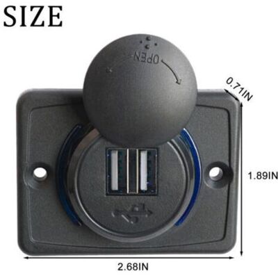OEM Enchufe Con Doble Puerto Usb, Cargador De Coche Con Doble Puerto Usb De Abs Negro De 3,1 A, Toma De Corriente De 12 V Con Led, Resistente Al Agua, Cargador Usb Con Apertura Led, Cargador De Teléfono P OEM Enchufe Con Doble Puerto Usb, Cargador De Coche Con Doble Puerto Usb De Abs Negro De 3,1 A, Toma De Corriente De 12 V Con Led, Resistente Al Agua, Cargador Usb Con Apertura Led, Cargador De Teléfono P