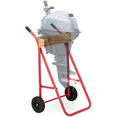 Relaxdays - Soporte Motor Fueraborda, Carro Con Ruedas, Almacenamiento Y Transporte Vertical, Hasta 100 Kg, Acero, Rojo Relaxdays - Soporte Motor Fueraborda, Carro Con Ruedas, Almacenamiento Y Transporte Vertical, Hasta 100 Kg, Acero, Rojo