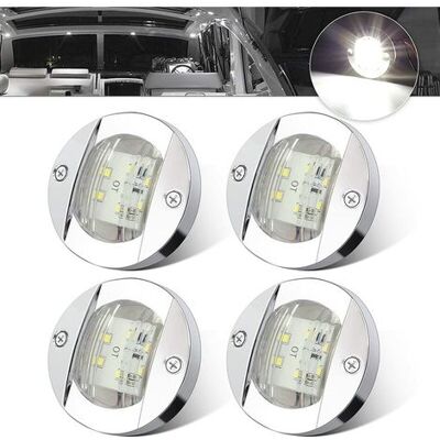OEM Vurahome - 4pcs Blanc Dc12v 6 Led Side Marker Light Feux De Navigation Étanche Marine Boat Yacht Round Transom Ancre Stern Lights Lampe Lumière De Courtoisie Avec Lunette Chromée OEM Vurahome - 4pcs Blanc Dc12v 6 Led Side Marker Light Feux De Navigation Étanche Marine Boat Yacht Round Transom Ancre Stern Lights Lampe Lumière De Courtoisie Avec Lunette Chromée