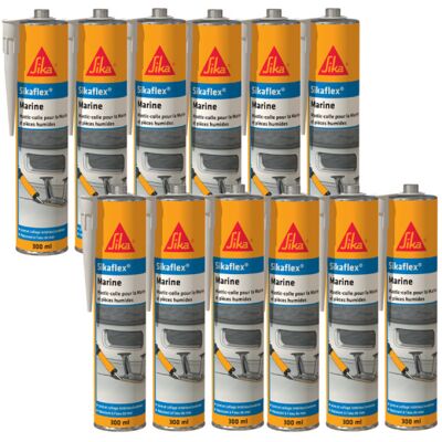 Juego De 12 Adhesivos De Masilla Sika - Sikaflex Marine - Negro - 300ml Juego De 12 Adhesivos De Masilla Sika - Sikaflex Marine - Negro - 300ml