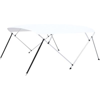 vidaXL Blanco 4-Arcos Bimini para Barco - Toldo para Barco vidaXL Blanco 4-Arcos Bimini para Barco - Toldo para Barco