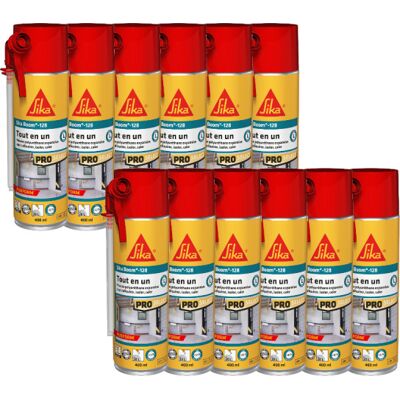 Sika - Juego De 12 Espumas Expansivas Manuales Todo En Uno Boom 128 - 400ml Sika - Juego De 12 Espumas Expansivas Manuales Todo En Uno Boom 128 - 400ml