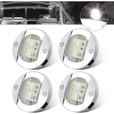 OEM 4pcs Blanc Dc12v 6 Led Side Marker Light Feux De Navigation Étanche Marine Boat Yacht Round Transom Ancre Stern Lights Lampe Lumière De Courtoisie Avec Lunette Chromée OEM 4pcs Blanc Dc12v 6 Led Side Marker Light Feux De Navigation Étanche Marine Boat Yacht Round Transom Ancre Stern Lights Lampe Lumière De Courtoisie Avec Lunette Chromée