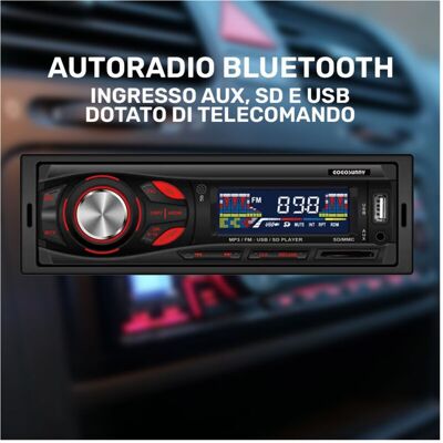 Trade Shop - Radio para coche Bluetooth HT-175BT - 1-DIN, USB, Aux, FM, Mando a distancia Trade Shop - Radio para coche Bluetooth HT-175BT - 1-DIN, USB, Aux, FM, Mando a distancia