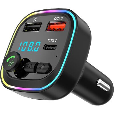 OEM Transmisor Fm Bluetooth 5.3, Adaptador Inalámbrico Manos Libres Para Coche, Reproductor Mp3 Bluetooth Inalámbrico Con Carga Rápida Qc3.0, 2 Puertos Usb + 1 Puerto Tipo-c, Llamadas Manos Libres, Compat OEM Transmisor Fm Bluetooth 5.3, Adaptador Inalámbrico Manos Libres Para Coche, Reproductor Mp3 Bluetooth Inalámbrico Con Carga Rápida Qc3.0, 2 Puertos Usb + 1 Puerto Tipo-c, Llamadas Manos Libres, Compat