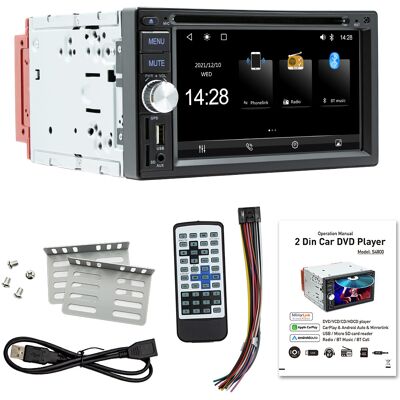 OEM Autorradio Doble Din, Reproductor De Dvd Para Coche Con Pantalla Táctil De 6,2 Pulgadas, Compatible Con Carplay, Modo Automático, 12 Cámaras De Visión Trasera Led, Mirror Link, Bluetooth, Dvd Y Entrad OEM Autorradio Doble Din, Reproductor De Dvd Para Coche Con Pantalla Táctil De 6,2 Pulgadas, Compatible Con Carplay, Modo Automático, 12 Cámaras De Visión Trasera Led, Mirror Link, Bluetooth, Dvd Y Entrad