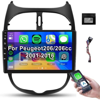 OEM 【1+32g】autorradio Android Carplay Para Peugeot 206 206cc Citroen C2 2001-2016, Autorradio 2 Din Con Bluetooth/gps/wifi/hifi/rds/2 Usb/swc, Pantalla Táctil De 9 Pulgadas + Canbus OEM 【1+32g】autorradio Android Carplay Para Peugeot 206 206cc Citroen C2 2001-2016, Autorradio 2 Din Con Bluetooth/gps/wifi/hifi/rds/2 Usb/swc, Pantalla Táctil De 9 Pulgadas + Canbus