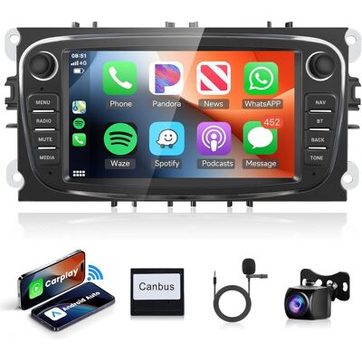 OEM Radio Para Coche Android 13 Con 2g+64g, Carplay Inalámbrico, Para Ford Focus Ii Mk2, Mondeo, S-max, C-max Y Galaxy Kuga. Radio De 7 Pulgadas Con Android Auto, Navegación Gps, Wifi, Mirror Link, Blueto OEM Radio Para Coche Android 13 Con 2g+64g, Carplay Inalámbrico, Para Ford Focus Ii Mk2, Mondeo, S-max, C-max Y Galaxy Kuga. Radio De 7 Pulgadas Con Android Auto, Navegación Gps, Wifi, Mirror Link, Blueto