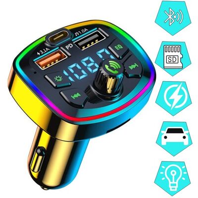 OEM Transmisor Fm Bluetooth. Transmisor Bluetooth - Kit Para Coche - Manos Libres - Mp3 - Usb - Tarjeta Sd - Cargador Rápido - Receptor De Audio OEM Transmisor Fm Bluetooth. Transmisor Bluetooth - Kit Para Coche - Manos Libres - Mp3 - Usb - Tarjeta Sd - Cargador Rápido - Receptor De Audio