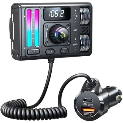 OEM Transmisor Fm Para Coche Pd20w Qc3.0 Con Adaptador De Carga Usb Para Reproductor Mp3 De Coche OEM Transmisor Fm Para Coche Pd20w Qc3.0 Con Adaptador De Carga Usb Para Reproductor Mp3 De Coche