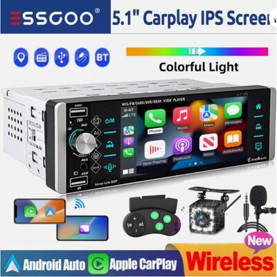 OEM 1 Radio Para Coche, Pantalla Táctil De 5,1 Pulgadas, Carplay Inalámbrico, Android Auto, Bluetooth, Usb, Fm, Aux OEM 1 Radio Para Coche, Pantalla Táctil De 5,1 Pulgadas, Carplay Inalámbrico, Android Auto, Bluetooth, Usb, Fm, Aux