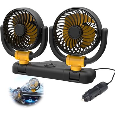 OEM Ventilador De Coche De Doble Cabezal De 12 V, Rotación De 360°, Con Enchufe Para Encendedor De Cigarrillos, Potente Y Silencioso, Apto Para Coches, Camiones, Suv, Autocaravanas Y Barcos. OEM Ventilador De Coche De Doble Cabezal De 12 V, Rotación De 360°, Con Enchufe Para Encendedor De Cigarrillos, Potente Y Silencioso, Apto Para Coches, Camiones, Suv, Autocaravanas Y Barcos.