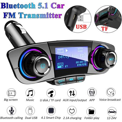 OEM Transmisor Fm Bluetooth Para Coche, Reproductor Mp3, Kit Adaptador De Radio Manos Libres Con Cargador Usb OEM Transmisor Fm Bluetooth Para Coche, Reproductor Mp3, Kit Adaptador De Radio Manos Libres Con Cargador Usb