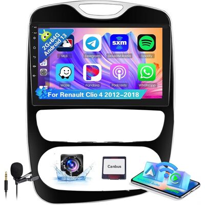 OEM Radio Para Coche De 8 Núcleos 4+64g Para Renault Clio 4 2012-2018, Con Carplay Inalámbrico Y Android Auto, Pantalla Táctil De 9'', Bluetooth, Gps, Wifi, Mirror Link, Fm, Rds, 32eq Dsp, Swc Y Cámara De OEM Radio Para Coche De 8 Núcleos 4+64g Para Renault Clio 4 2012-2018, Con Carplay Inalámbrico Y Android Auto, Pantalla Táctil De 9'', Bluetooth, Gps, Wifi, Mirror Link, Fm, Rds, 32eq Dsp, Swc Y Cámara De