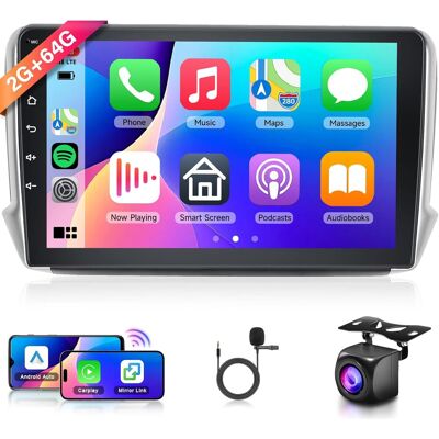 OEM Autorradio Android De 2 Gb Y 64 Gb Para Peugeot 2008 208 (2012-2018). Pantalla Táctil De 10 Pulgadas Con Carplay Inalámbrico, Android Auto, Gps, Mirror Link, Bluetooth, Radio Fm/rds, Wifi, Usb Y Cámar OEM Autorradio Android De 2 Gb Y 64 Gb Para Peugeot 2008 208 (2012-2018). Pantalla Táctil De 10 Pulgadas Con Carplay Inalámbrico, Android Auto, Gps, Mirror Link, Bluetooth, Radio Fm/rds, Wifi, Usb Y Cámar