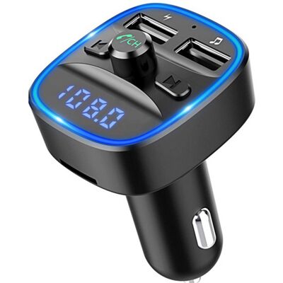 OEM Transmisor Fm Bluetooth Para Coche, Adaptador Receptor De Radio Para Coche Con Iluminación Ambiental Azul, Compatible Con Llamadas Manos Libres, Dos Puertos Usb. OEM Transmisor Fm Bluetooth Para Coche, Adaptador Receptor De Radio Para Coche Con Iluminación Ambiental Azul, Compatible Con Llamadas Manos Libres, Dos Puertos Usb.