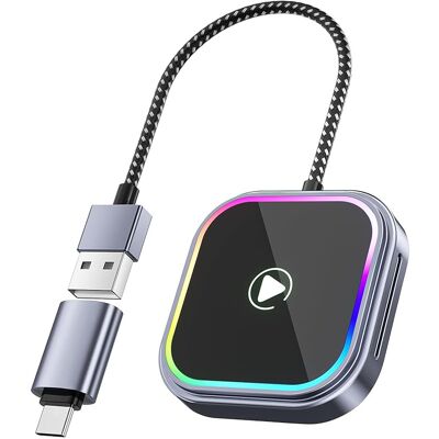 OEM Adaptador Inalámbrico Carplay Para Apple Y Android Auto Adaptador Inalámbrico Bluetooth Wifi Para Coche Con Puerto Usb C/a Para Iphone (ios 10+) Y Android 11+ Plug And Play Mini Control Por Voz Luces OEM Adaptador Inalámbrico Carplay Para Apple Y Android Auto Adaptador Inalámbrico Bluetooth Wifi Para Coche Con Puerto Usb C/a Para Iphone (ios 10+) Y Android 11+ Plug And Play Mini Control Por Voz Luces