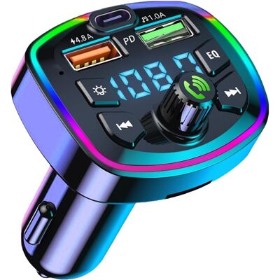 OEM Transmisor Fm Bluetooth 5.0 Para Coche, Adaptador De Audio De Radio Mp2 Con 3 Puertos Usb. OEM Transmisor Fm Bluetooth 5.0 Para Coche, Adaptador De Audio De Radio Mp2 Con 3 Puertos Usb.