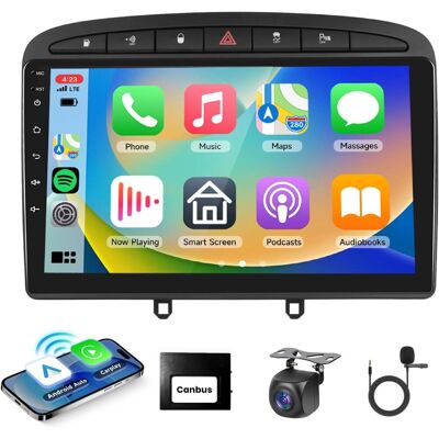 OEM Autorradio Con Carplay Para Peugeot 308/408 2007-2013, 9" Con Pantalla Táctil Y Conectividad Inalámbrica Apple Carplay/android Auto, Bluetooth/gps/wifi/fm/rds/swc/hifi/usb + Cámara Trasera OEM Autorradio Con Carplay Para Peugeot 308/408 2007-2013, 9" Con Pantalla Táctil Y Conectividad Inalámbrica Apple Carplay/android Auto, Bluetooth/gps/wifi/fm/rds/swc/hifi/usb + Cámara Trasera