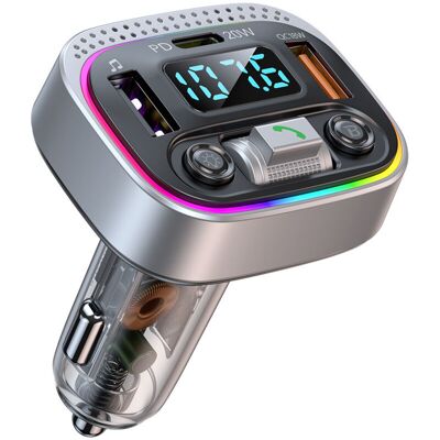 DPZO Transmisor Fm Bluetooth - Reproductor De Música Inalámbrico Para Coche Con Retroiluminación Led De Colores, Compatible Con Llamadas Manos Libres, Bluetooth Para Coche Qc3.0 Bavokon DPZO Transmisor Fm Bluetooth - Reproductor De Música Inalámbrico Para Coche Con Retroiluminación Led De Colores, Compatible Con Llamadas Manos Libres, Bluetooth Para Coche Qc3.0 Bavokon