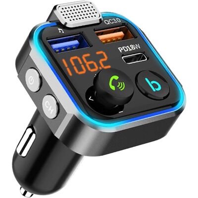 OEM Transmisor Fm Para Automóvil, Transmisor De Radio Bluetooth 5.3 Para Encendedor De Cigarrillos, Cargador Rápido Pd De 20 W Tipo C+ Qc3.0, Llamadas Manos Libres, Reproductor De Música Mp3 De Graves Com OEM Transmisor Fm Para Automóvil, Transmisor De Radio Bluetooth 5.3 Para Encendedor De Cigarrillos, Cargador Rápido Pd De 20 W Tipo C+ Qc3.0, Llamadas Manos Libres, Reproductor De Música Mp3 De Graves Com