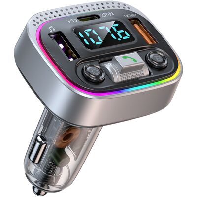 Ahlsen - Transmisor Fm Bluetooth - Reproductor De Música Inalámbrico Para Coche Con Retroiluminación Led De Colores, Compatible Con Llamadas Manos Libres En El Coche, Bluetooth Qc3.0 Bavokon Ahlsen - Transmisor Fm Bluetooth - Reproductor De Música Inalámbrico Para Coche Con Retroiluminación Led De Colores, Compatible Con Llamadas Manos Libres En El Coche, Bluetooth Qc3.0 Bavokon