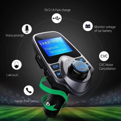 SANS MARQUE Transmisor Fm Bluetooth Para Coche, Kit Manos Libres Para Coche Con Reproductor De Audio Mp3 Usb Para Iphone Y Teléfonos Android. SANS MARQUE Transmisor Fm Bluetooth Para Coche, Kit Manos Libres Para Coche Con Reproductor De Audio Mp3 Usb Para Iphone Y Teléfonos Android.