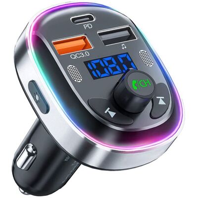 OEM Transmisor Fm Bluetooth 5.3 Para Coche, Adaptador Bluetooth Para Coche Con Llamadas Manos Libres, 2 Micrófonos, 3 Puertos Usb, 30 W Pd+qc 3.0, 7 Luces Ambientales, Reproductor Mp3 Bluetooth, Adaptador OEM Transmisor Fm Bluetooth 5.3 Para Coche, Adaptador Bluetooth Para Coche Con Llamadas Manos Libres, 2 Micrófonos, 3 Puertos Usb, 30 W Pd+qc 3.0, 7 Luces Ambientales, Reproductor Mp3 Bluetooth, Adaptador