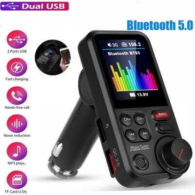 OEM Transmisor Fm Bluetooth Inalámbrico Para Coche, Cargador Usb Aux, Llamadas Manos Libres, Pantalla De Visualización OEM Transmisor Fm Bluetooth Inalámbrico Para Coche, Cargador Usb Aux, Llamadas Manos Libres, Pantalla De Visualización