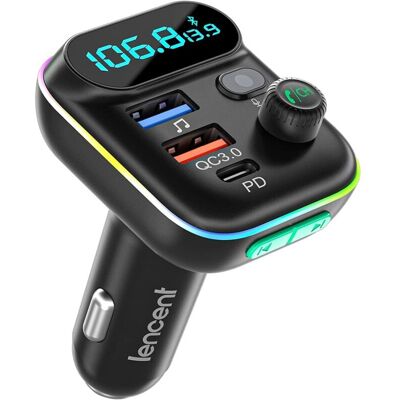 GOTRAYS Transmisor Fm Bluetooth Para Coche, Transmisor De Radio Bluetooth 5.0 Para Encendedor De Cigarrillos, Cargador Rápido Pd Tipo C+ Qc3.0 Para Coche, Llamadas Manos Libres, Reproductor De Música Mp3 Con GOTRAYS Transmisor Fm Bluetooth Para Coche, Transmisor De Radio Bluetooth 5.0 Para Encendedor De Cigarrillos, Cargador Rápido Pd Tipo C+ Qc3.0 Para Coche, Llamadas Manos Libres, Reproductor De Música Mp3 Con
