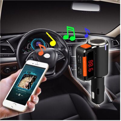 TRADE SHOP TRAESIO Trade Shop - Transmisor Manos Libres Bluetooth Con Pantalla Fm Reproductor Mp3 Usb Modulador De Coche - TRADE SHOP TRAESIO Trade Shop - Transmisor Manos Libres Bluetooth Con Pantalla Fm Reproductor Mp3 Usb Modulador De Coche -