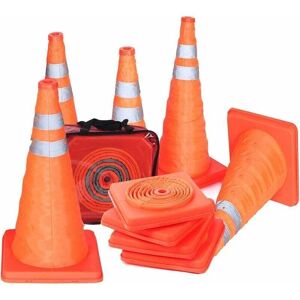 OEM Paquete De 5 Conos De Tráfico Plegables De 18' Para Estacionamiento En La Calle OEM Paquete De 5 Conos De Tráfico Plegables De 18' Para Estacionamiento En La Calle