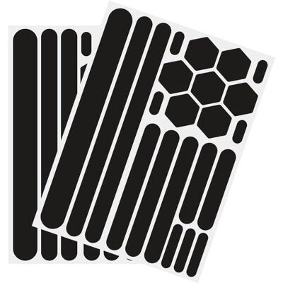 OEM Franjas Reflectantes Negras Retro,juego De 2 Piezas Con 44 Pegatinas Reflectantes Negras Para Cascos De Moto OEM Franjas Reflectantes Negras Retro,juego De 2 Piezas Con 44 Pegatinas Reflectantes Negras Para Cascos De Moto