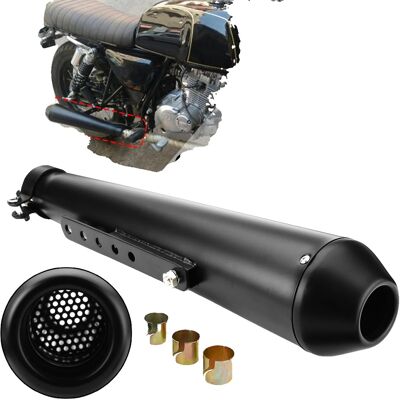 OEM Silenciador De Motocicleta, Material De Hierro, 44,5 Cm De Longitud, Compatibilidad Universal, Incluye 3 Adaptadores, Acabado Negro Mate. OEM Silenciador De Motocicleta, Material De Hierro, 44,5 Cm De Longitud, Compatibilidad Universal, Incluye 3 Adaptadores, Acabado Negro Mate.