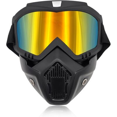 OEM Gafas De Moto, Gafas De Motocross Resistentes Al Viento Con Máscara Facial Desmontable, Accesorios Para Motocicleta (color Dorado) OEM Gafas De Moto, Gafas De Motocross Resistentes Al Viento Con Máscara Facial Desmontable, Accesorios Para Motocicleta (color Dorado)